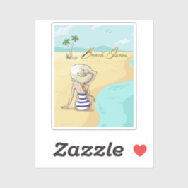 Pegatina chica de playa