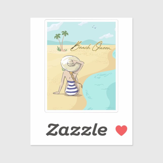 Pegatina chica de playa (Hoja)