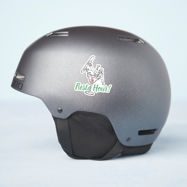 Pegatina Chica de snowboard Fiesta Happy Hour Sticker (Lado del casco)