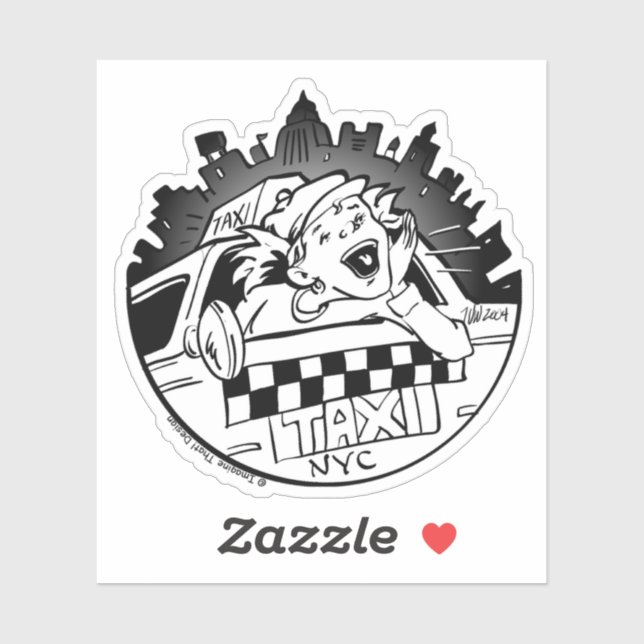 Pegatina Chica de taxi (Hoja)