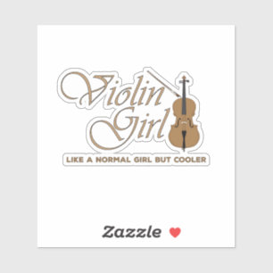 Pegatina Chica del violín, como una chica normal pero más g
