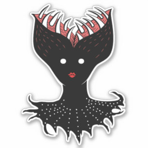 Pegatina Chica Demonio Espeluznante Personaje Gótico Oscuro