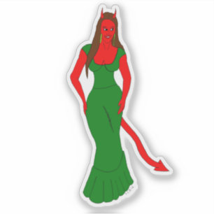 Pegatina chica diablo