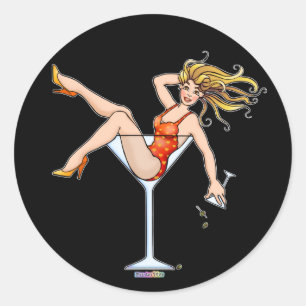 Pegatina - Chica en un vaso de Martini, Olivia
