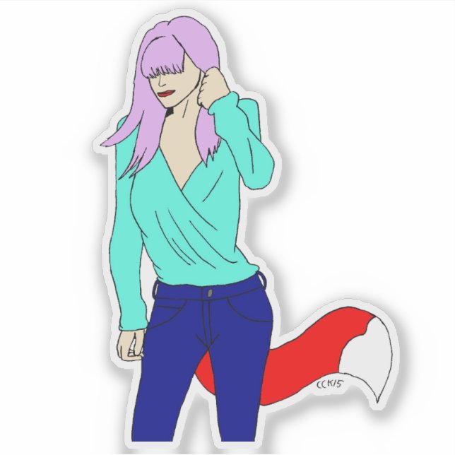 Pegatina chica foxy (Anverso)