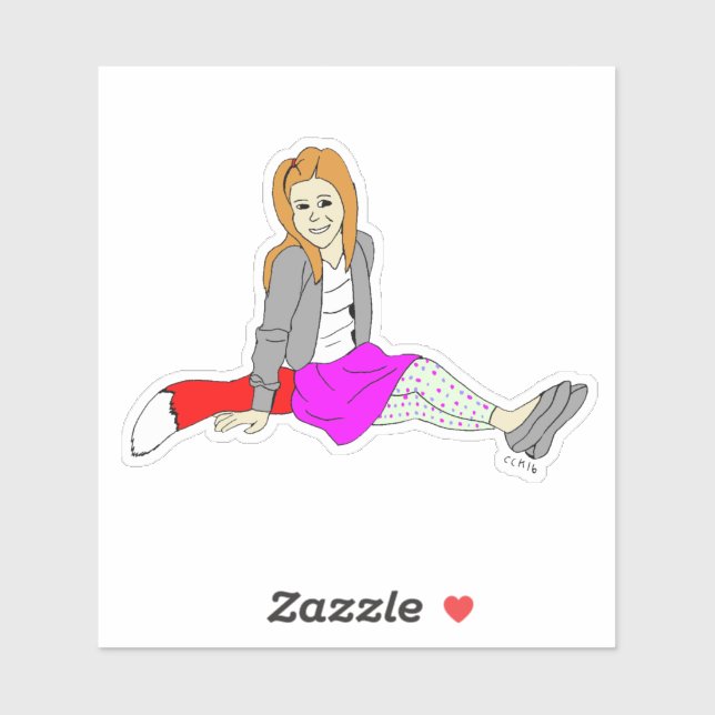 Pegatina chica foxy (Hoja)