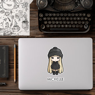 Pegatina Chica Gótica Chica Linda Anime Dibujos Personaliza