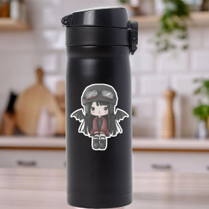 Pegatina Chica Gótica Piloto Alas Cutie Personalizado Anime