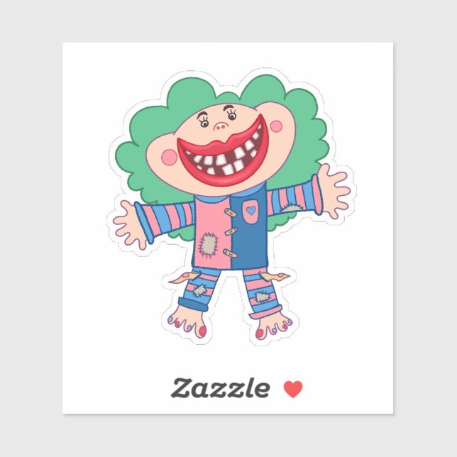 Pegatina Chica gracioso de Happy Broke (Hoja)