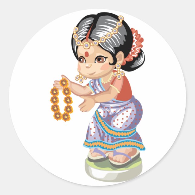 Pegatina Chica indio (Anverso)