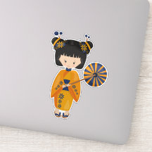 Chica japonés, Japón, Chica breve, Naranja Kimono