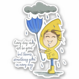 Pegatina Chica lindo Rainy Windy Day