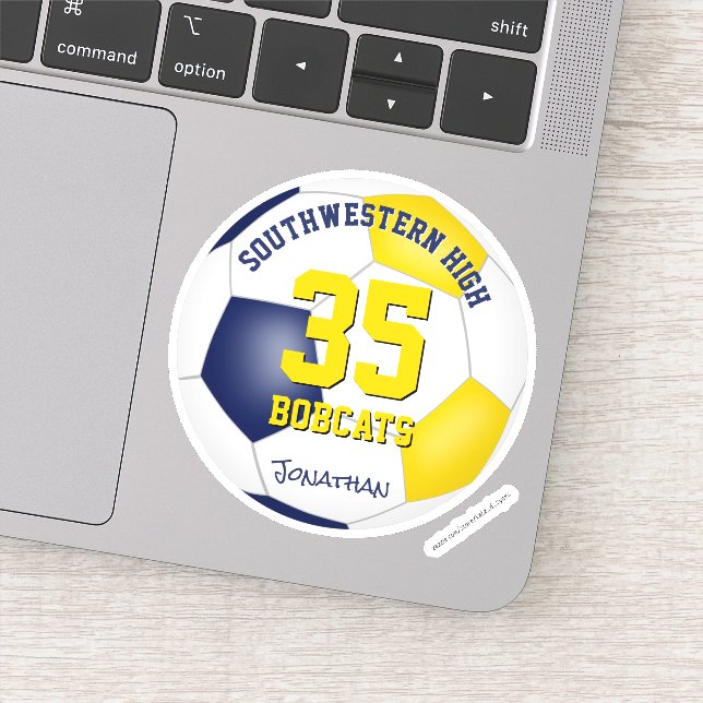 Pegatina chica masculino de la selección de oro azul (Detalle)