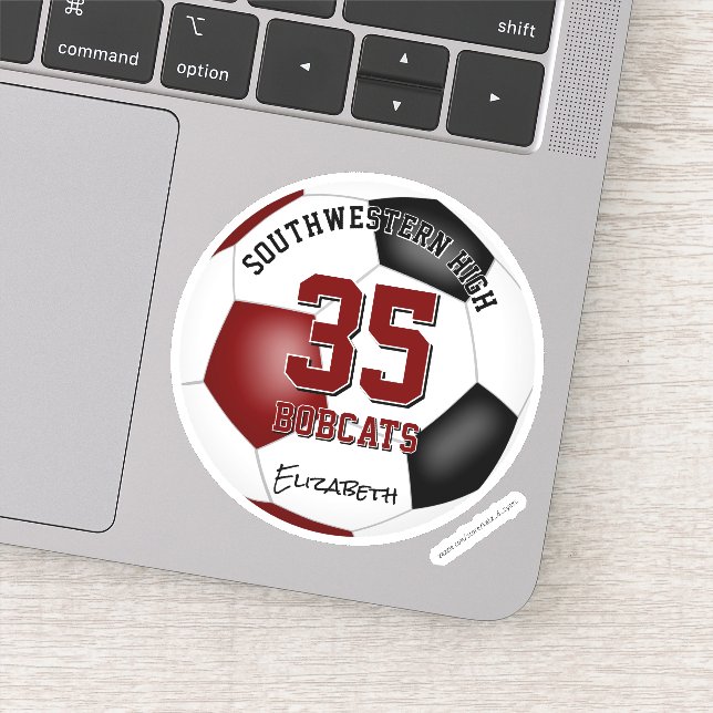 Pegatina chica masculino de maroon black team (Detalle)