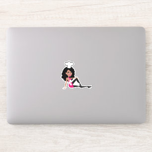 Pegatina Chica panadería afroamericana