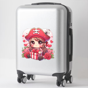 Pegatina Chica pirata anime de San Valentín