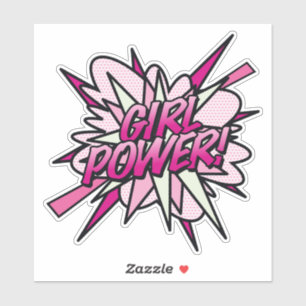 Pegatina CHICA POWER Fun Retro Libro de historietas Pop Art