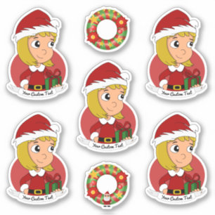 Pegatina Chica rubio rubio, Navidades personalizado Pegatin