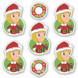 Pegatina Chica rubio rubio, Navidades personalizado Pegatin