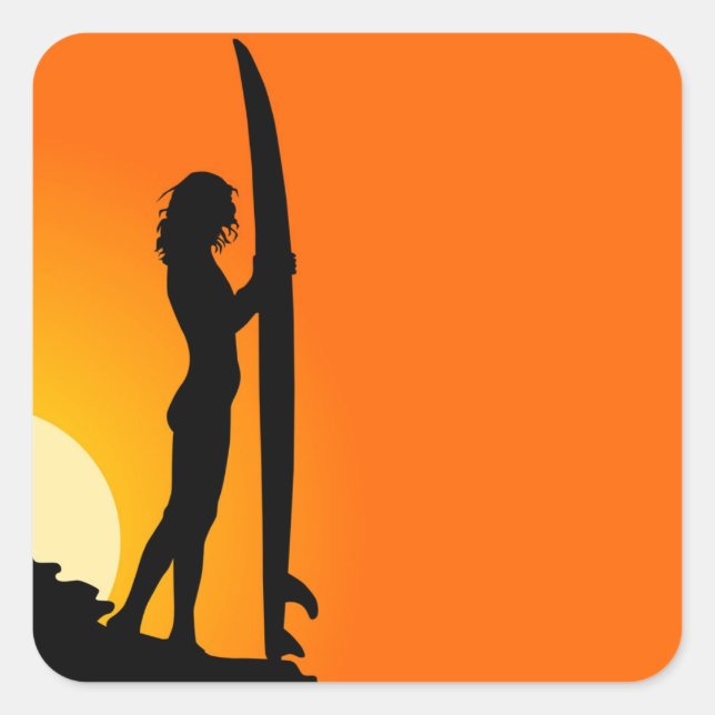 Pegatina Chica surfer (Anverso)