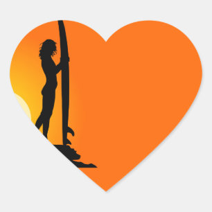 Pegatina Chica surfer