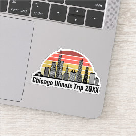 Pegatina Chicago Sunset Customized Trip Souvenir Laptop