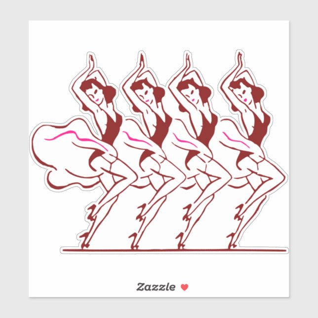 Pegatina Chicas bailarines Thunder_Cove (Hoja)