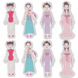 Pegatina Chicas de Asia