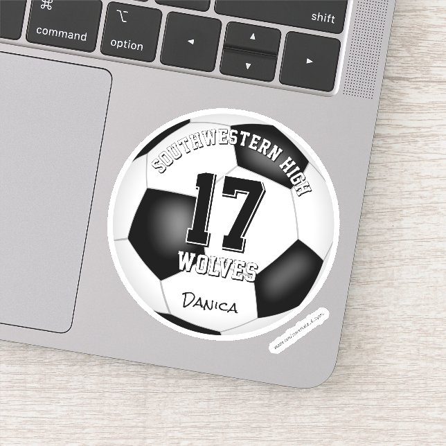 Pegatina chicas de espíritu de equipo de fútbol (Detalle)