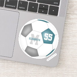 Pegatina chicas de fútbol masculino de colores grises de eq
