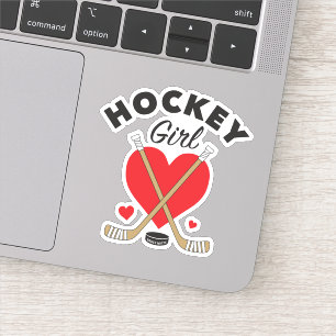 Pegatina Chicas de hockey de amor y patín