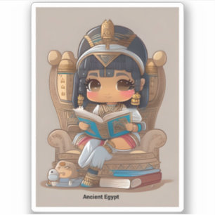 Pegatina Chicas de la Lectura Mundial - Antiguo Egipto