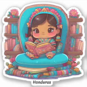 Pegatina Chicas de la Lectura Mundial - Honduras