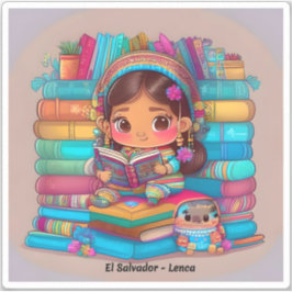 Pegatina Chicas de la Lectura Mundial - Lenca de El Salvado