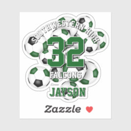 Pegatina chicas de la selección de fútbol negro verde