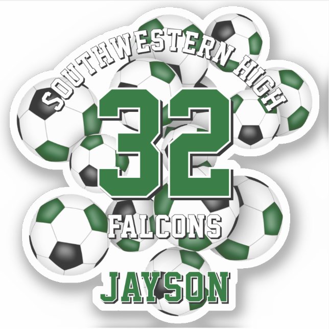 Pegatina chicas de la selección de fútbol negro verde (Anverso)