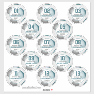 Pegatina chicas de la selección verde azulada de fútbol gri