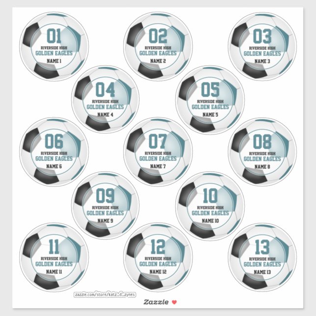 Pegatina chicas de la selección verde azulada de fútbol neg (Hoja)