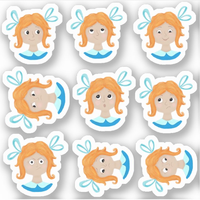 Pegatina Chicas de la tabla de emociones de My Feelings (Anverso)