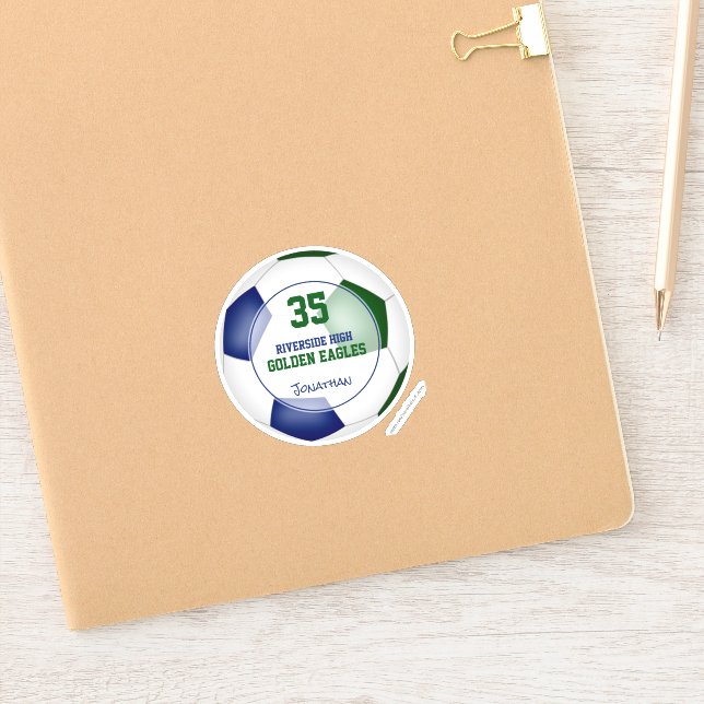 Pegatina chicas de los equipos de fútbol azul verde (Cuaderno)