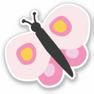 Pegatina Chicas de mariposas rosadas
