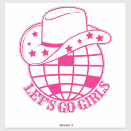 Pegatina Chicas de Pink Disco Cowgirl