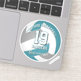 Pegatina chicas de voleibol gris verde azulado regalos de e