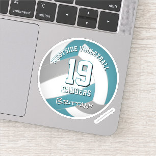 Pegatina chicas de voleibol gris verde azulado regalos de e