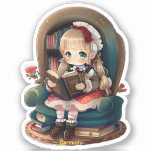 Pegatina Chicas de World Reading - Alemania