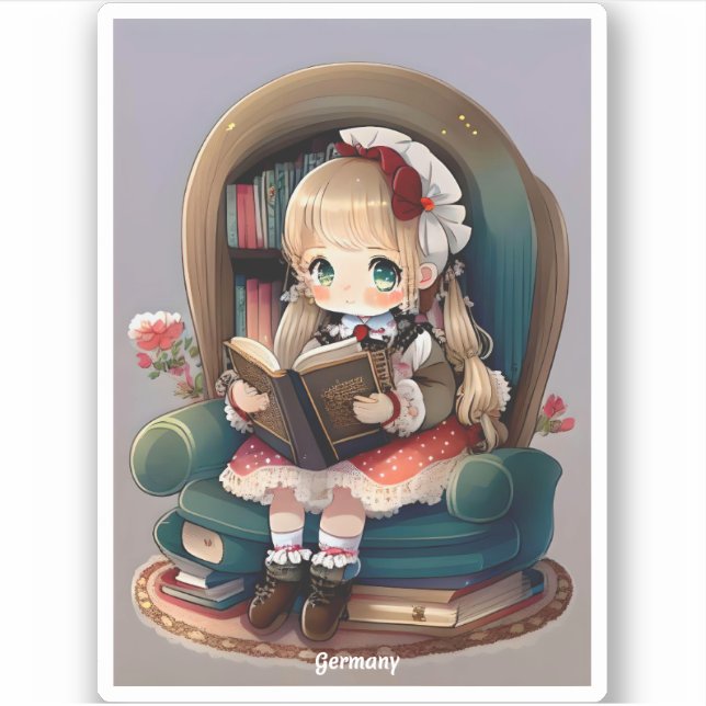 Pegatina Chicas de World Reading - Alemania (Anverso)