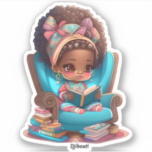 Pegatina Chicas de World Reading - Djibouti