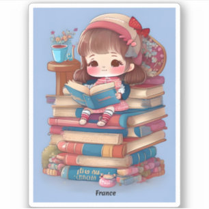 Pegatina Chicas de World Reading - Francia