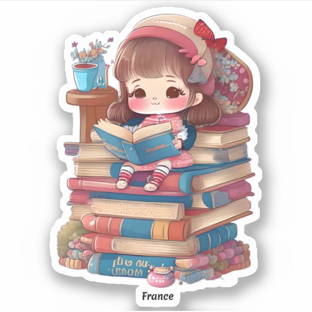 Pegatina Chicas de World Reading - Francia (Anverso)
