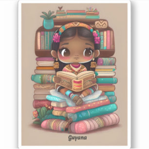 Pegatina Chicas de World Reading - Guyana